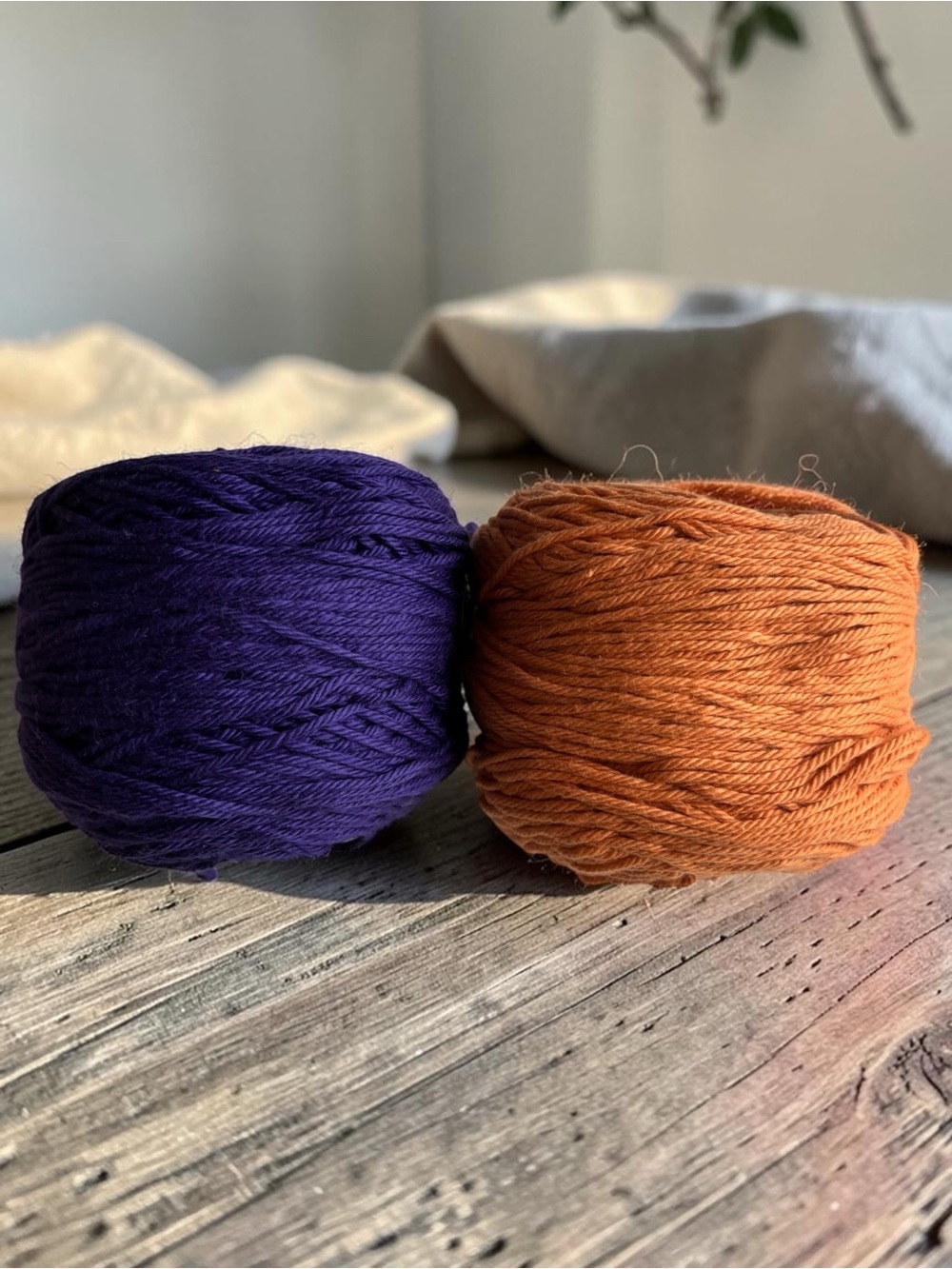 Universal Yarn Cotton Supreme 100% Cotton Worsted Lot of 2 Purple/Terra Cotta